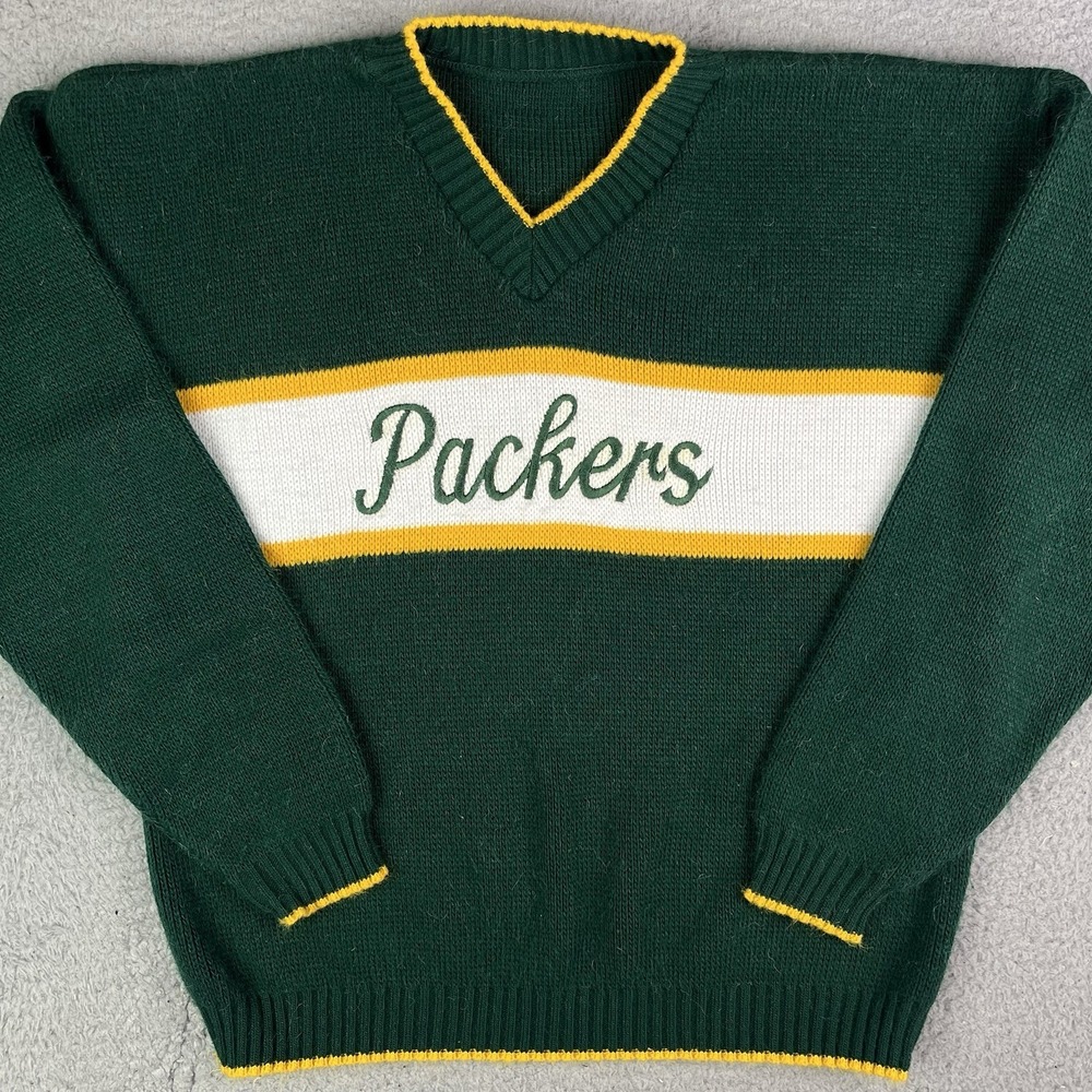 Vintage Green Bay Packers Knit Sweater NFL Football Sweatshirt